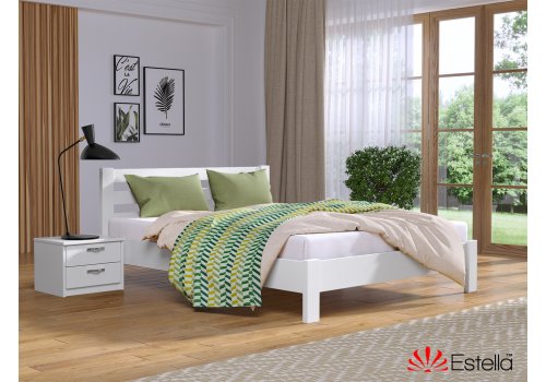 Деревянная кровать Рената Люкс цвет 107 (Белая) щит 80*190